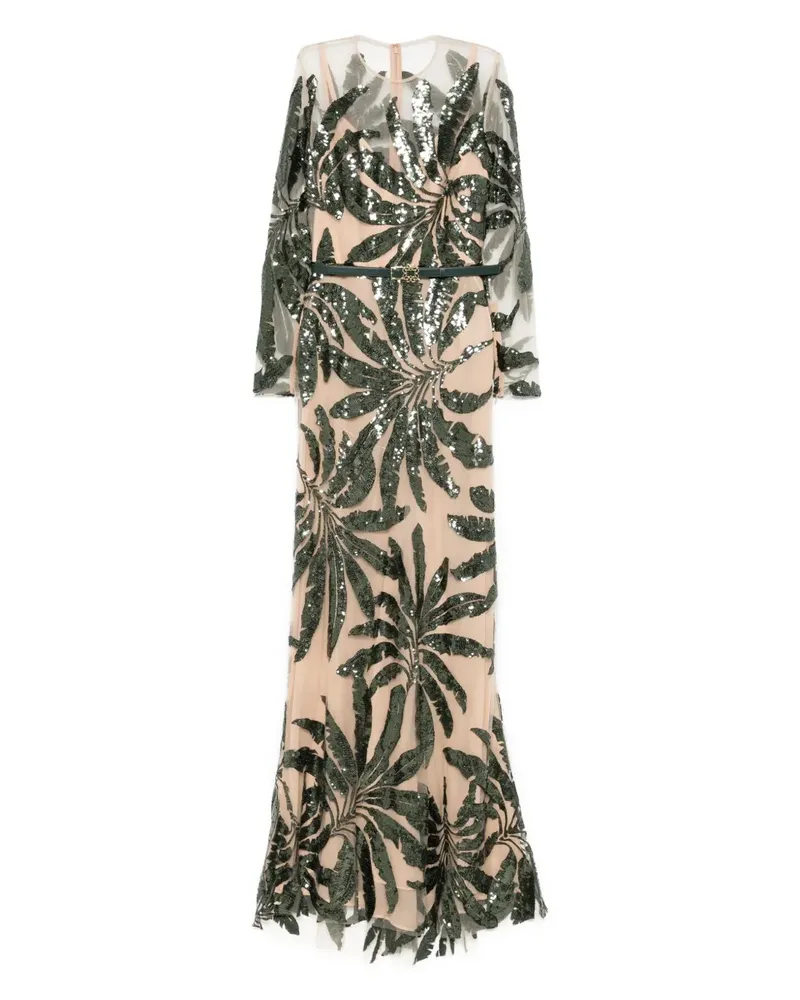 Elie Saab Besticktes Tüllkleid - Grün Grün