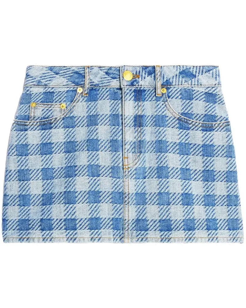 AMI Paris Karierter Jeans-Minirock - Blau Blau