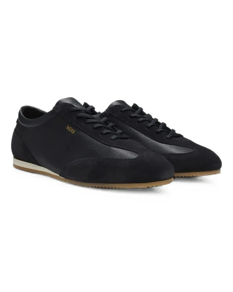 HUGO BOSS Sneakers aus Leder mit Wildlederbesatz - Blau Blau