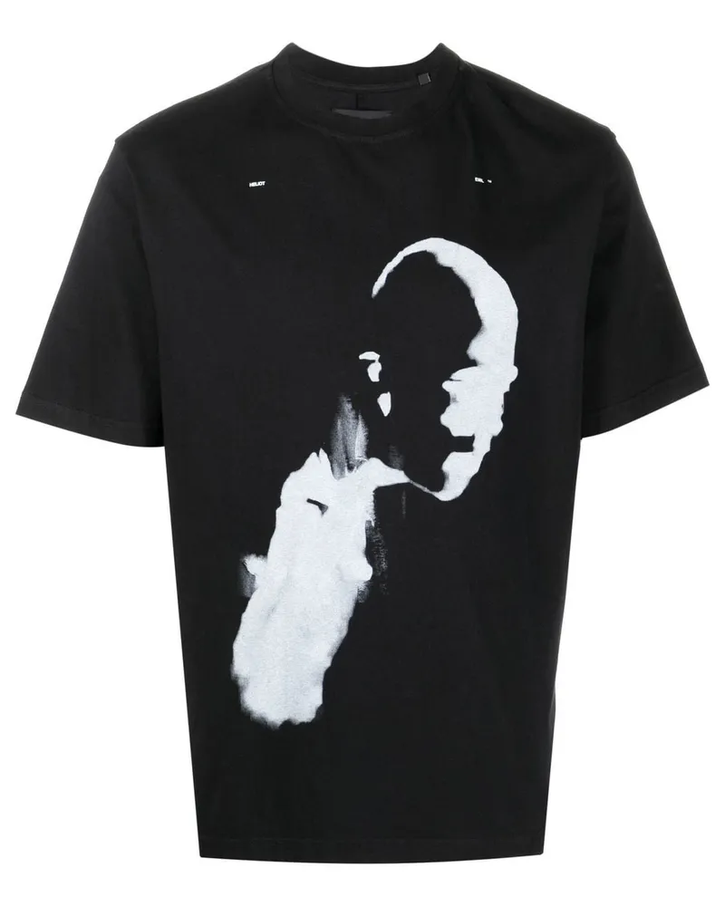 Heliot Emil T-Shirt mit grafischem Print - Schwarz Schwarz