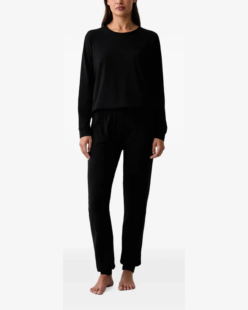 Emporio Armani Pyjama mit Logo - Schwarz Schwarz