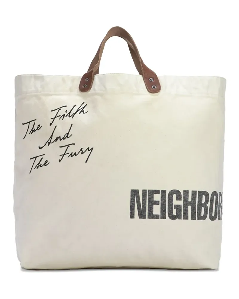 Neighborhood Ausgeblichene "Natural" Tote Bag aus Canvas - Nude Nude
