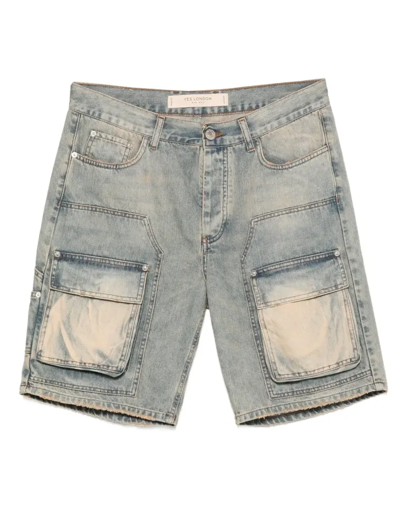 Yes London faded cargo shorts - Blau Blau