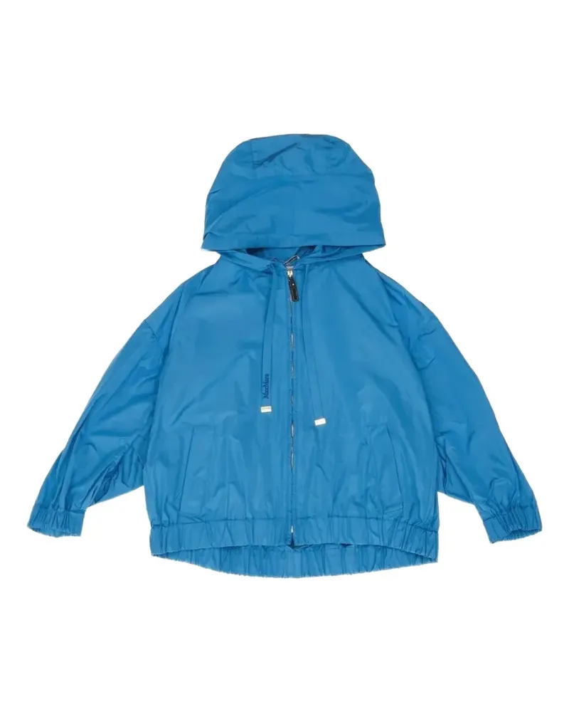 Max Mara hooded box-pleat jacket - Blau Blau