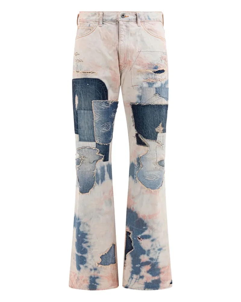 KAPITAL Bestickte Batik-Jeans - Blau Blau