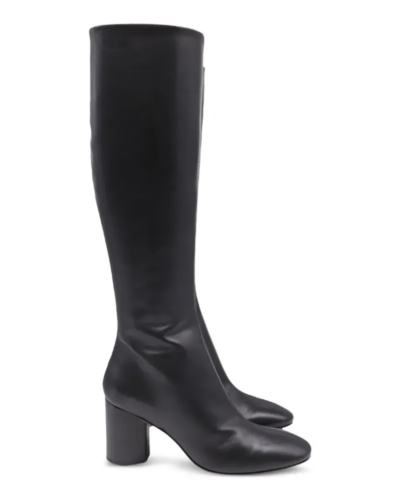 aeyde Kniehohe Ariana Stiefel mit Ziernaht - Schwarz Schwarz