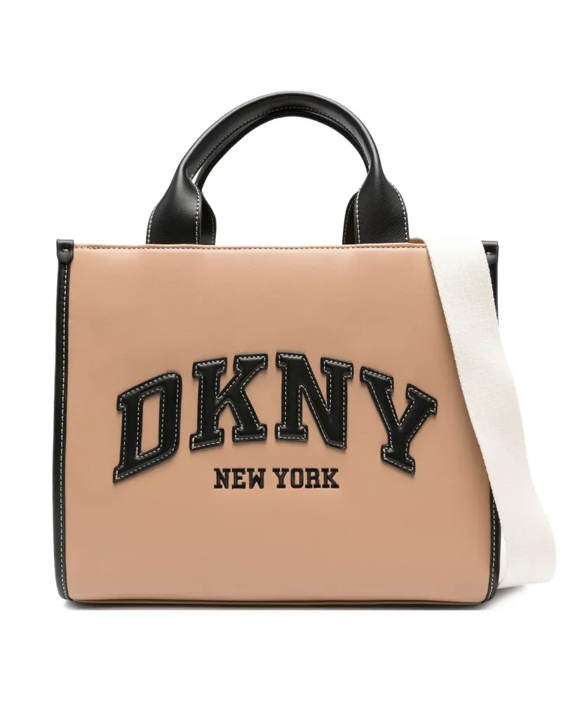 DKNY Mittelgroße Tote Bag mit Logo-Stickerei - Nude Nude