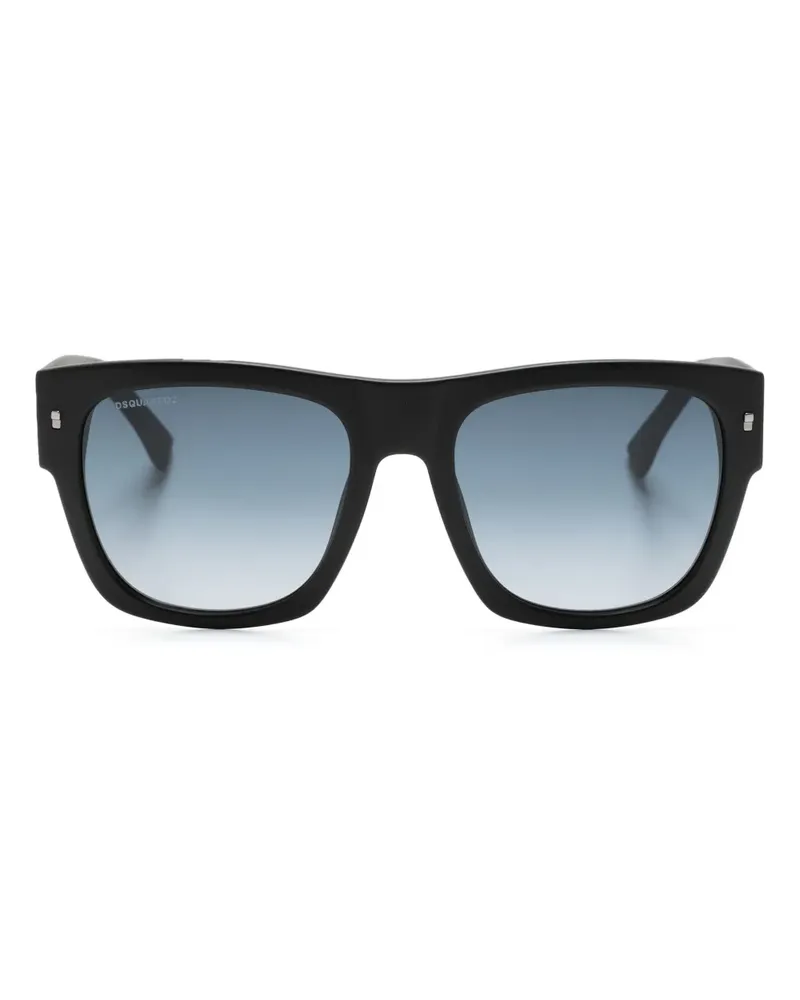 Dsquared2 Icon Sonnenbrille mit eckigem Gestell - Schwarz Schwarz