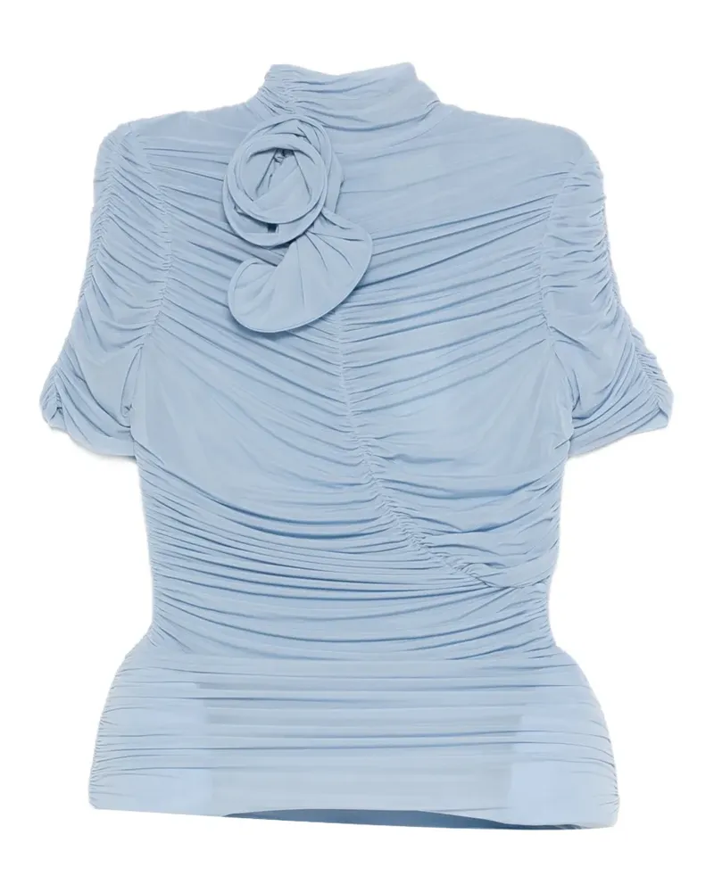 Magda Butrym rosette ruched top - Blau Blau