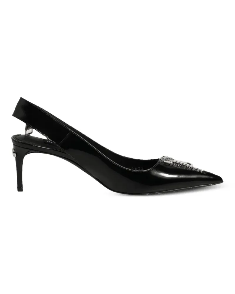 Dolce & Gabbana Pumps in Lackoptik mit Reißverschlussdetail - Schwarz Schwarz