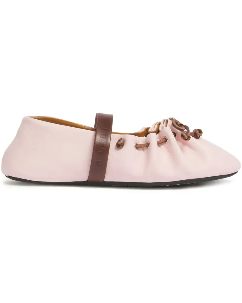 Marni Ballerinas mit Riemen - Rosa Rosa