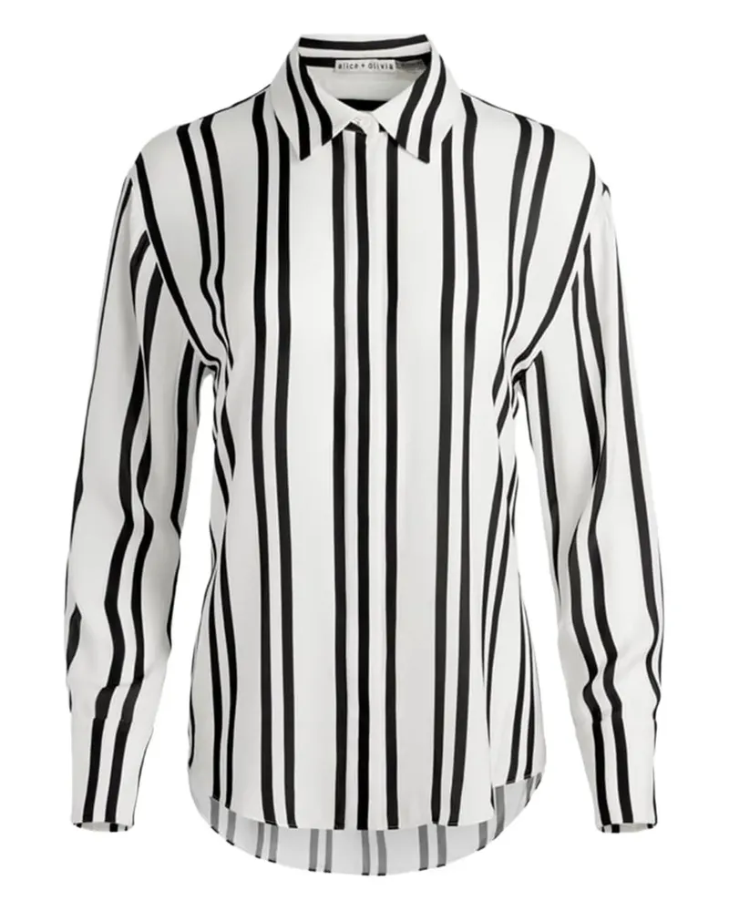 Alice + Olivia Gestreiftes Hemd - Weiß Weiß