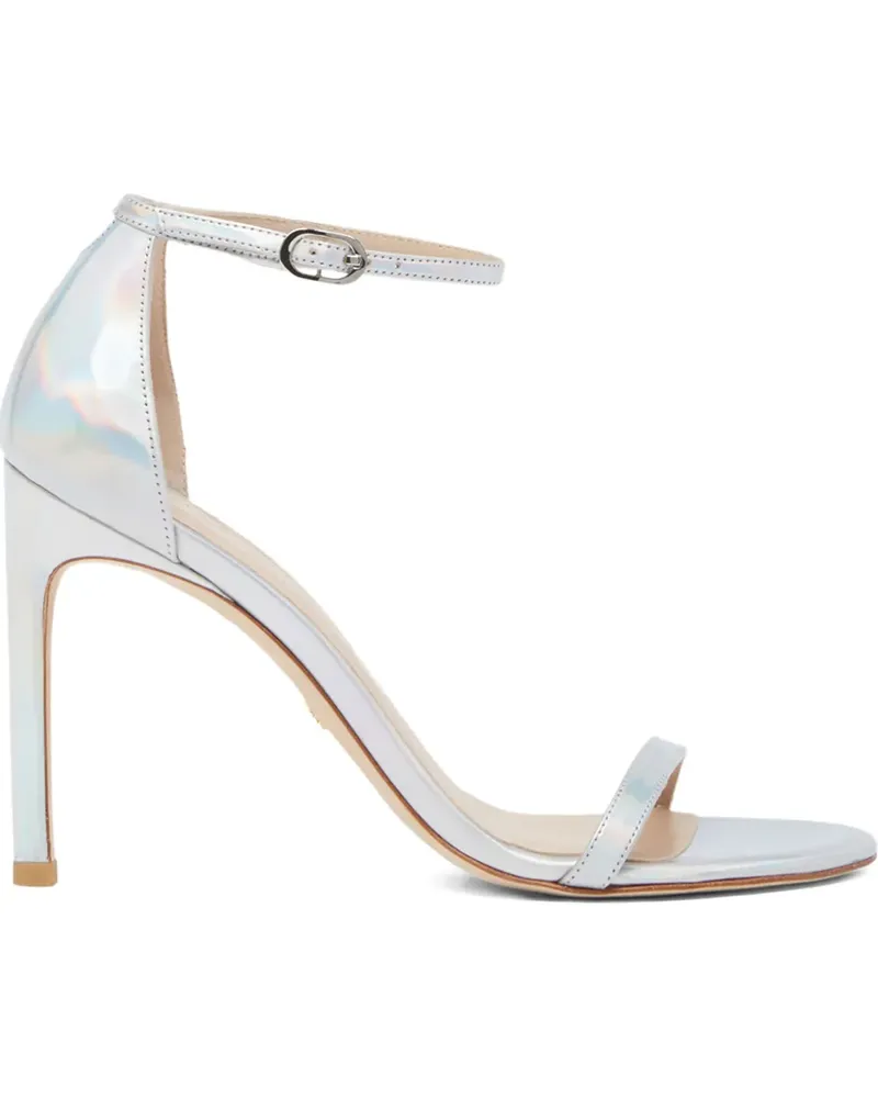 Stuart Weitzman 105mm iridescent-effect sandals - Silber Silber