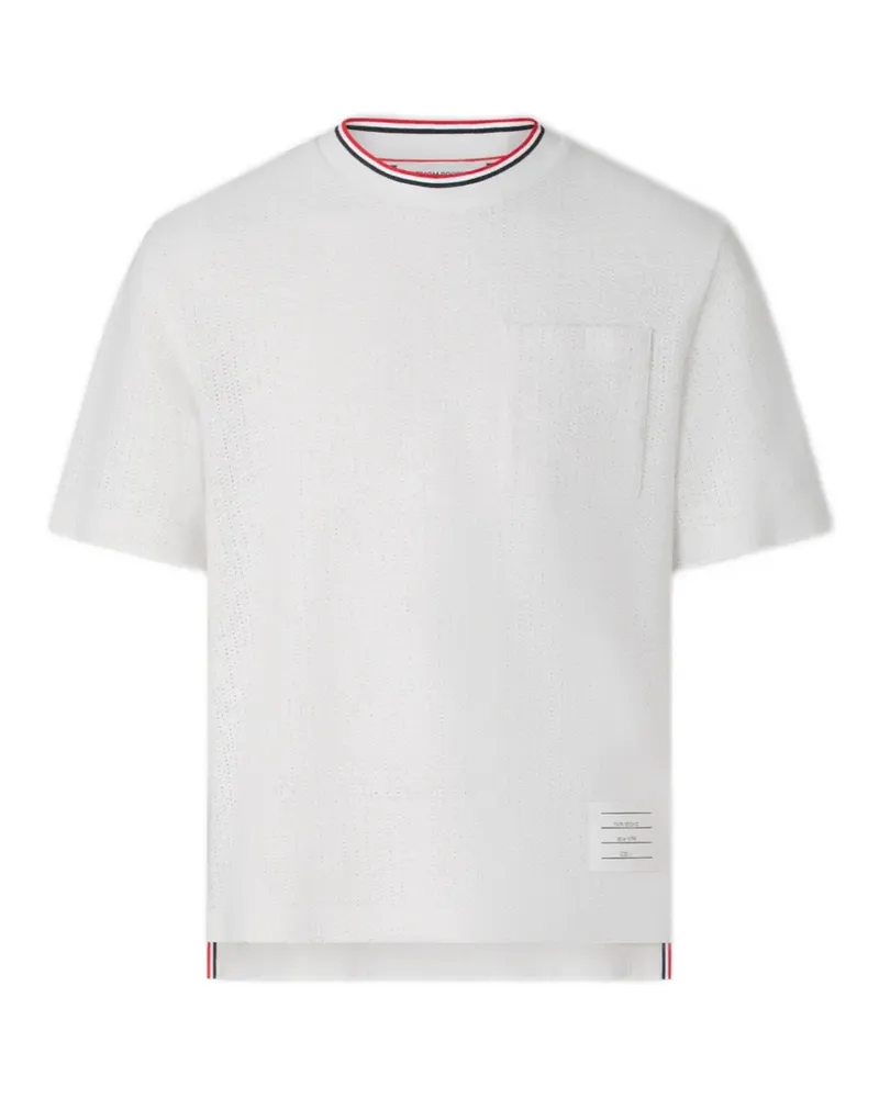 Thom Browne T-Shirt mit Brusttasche - Weiß Weiß