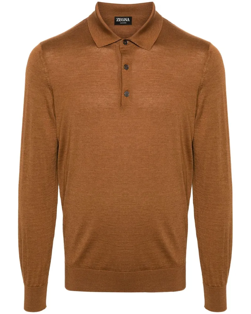 Ermenegildo Zegna Foliage Cashseta Poloshirt - Braun Braun