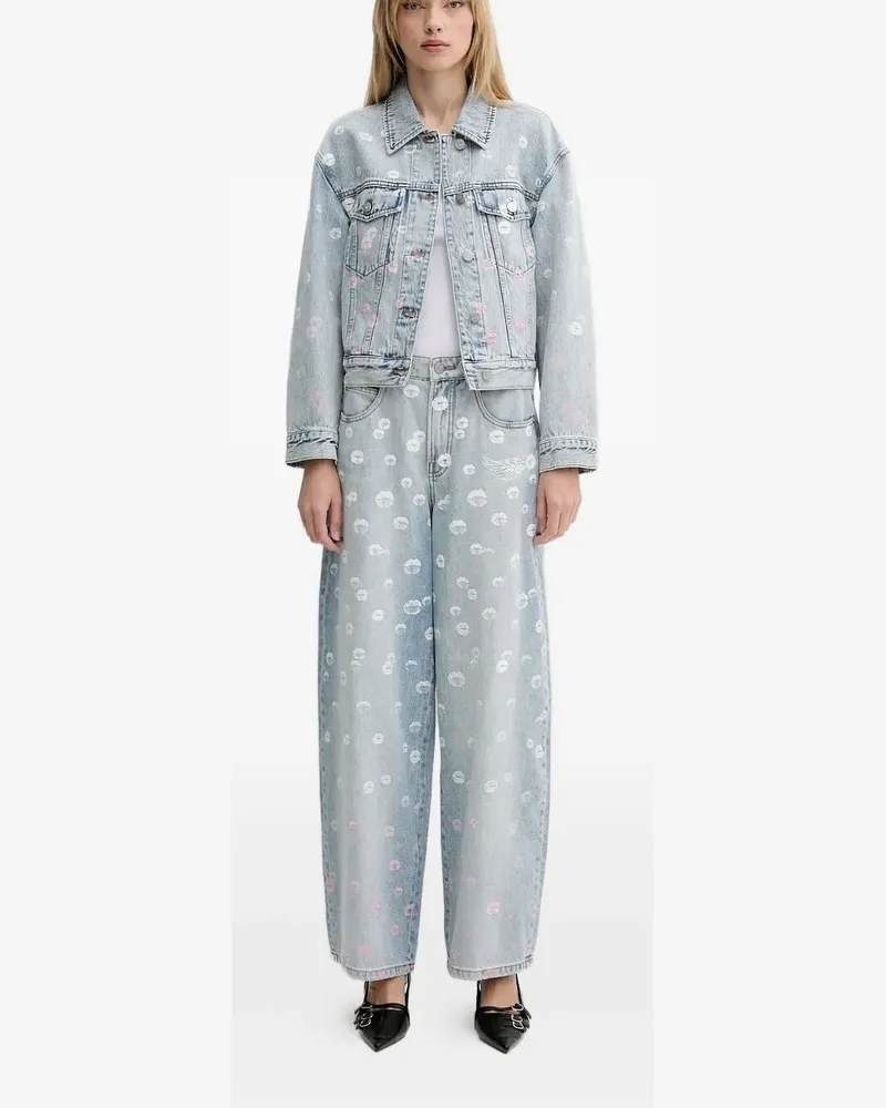 Miss Sixty Pailletten-Jeans mit Lippen-Print - Blau Blau