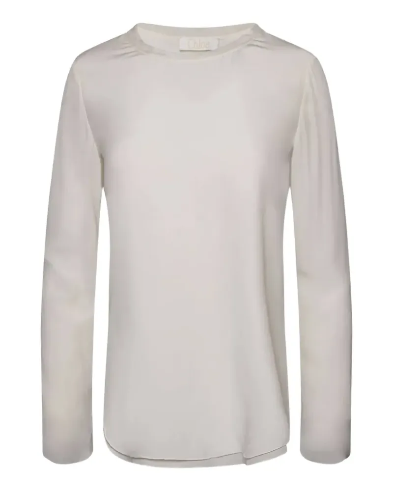 Chloé crew neck long-sleeve top - Weiß Weiß