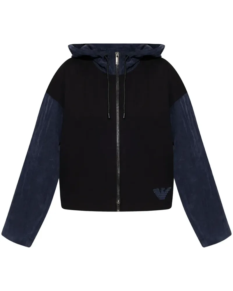 Emporio Armani Kapuzenjacke mit Logo - Schwarz Schwarz