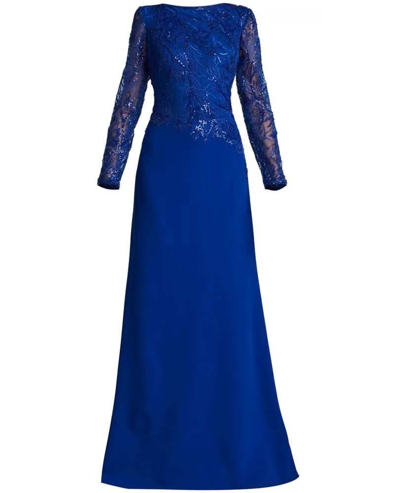 Tadashi Shoji Langärmeliges Abendkleid Blau