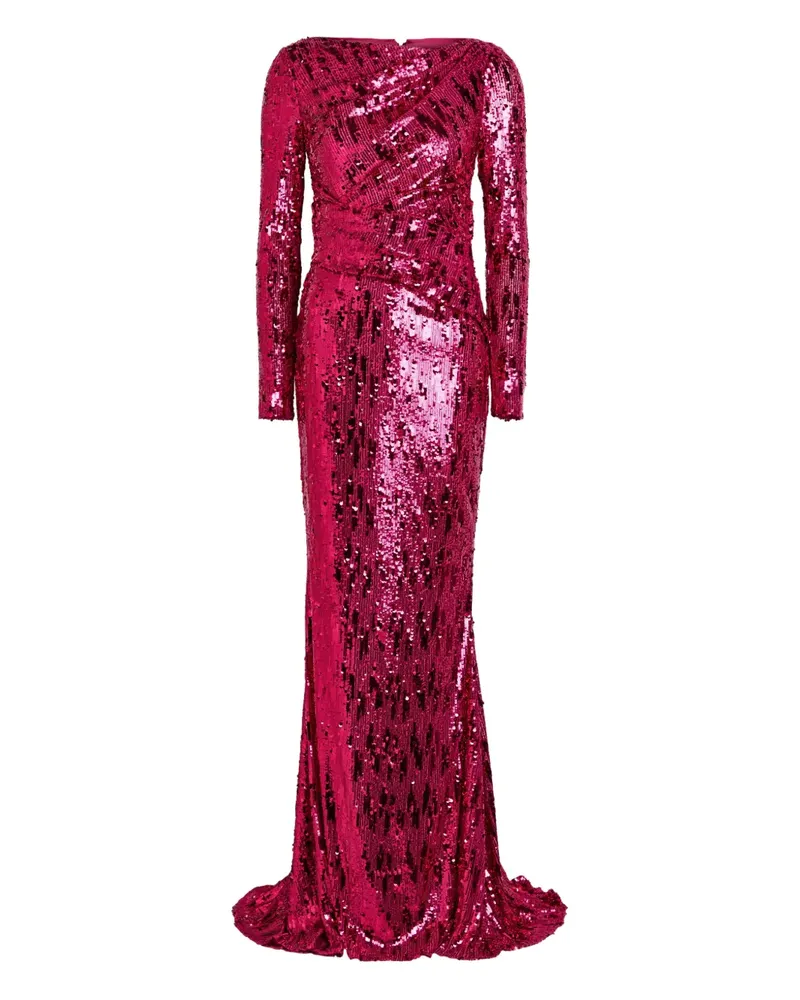Talbot Runhof sequined long-sleeve dress - Rosa Rosa
