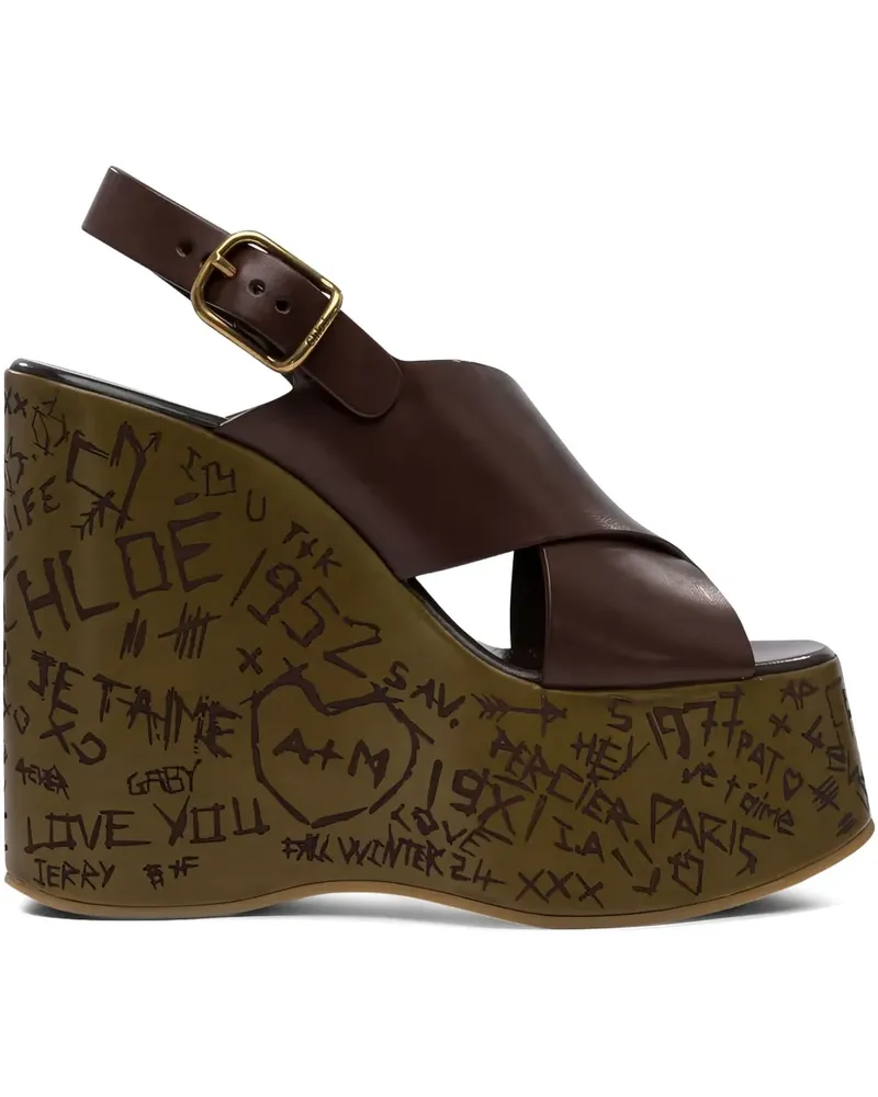 Chloé Sandalen mit Wedge-Absatz - Braun Braun