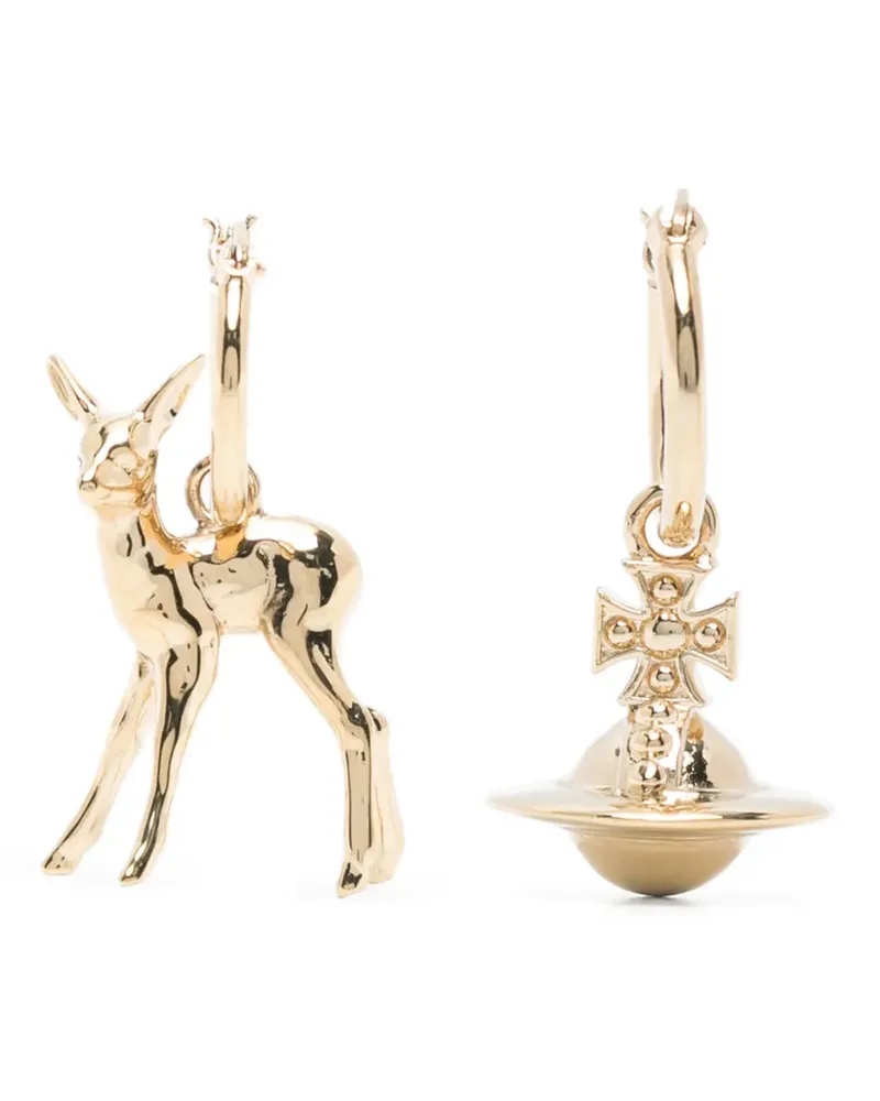 Vivienne Westwood deer-orb hoop earrings - Gold Gold