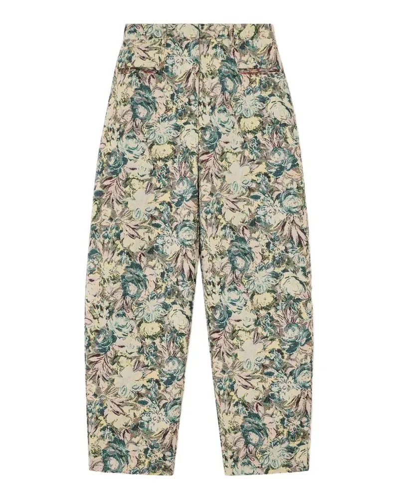 Ganni Hose mit Blumenprint - Nude Nude
