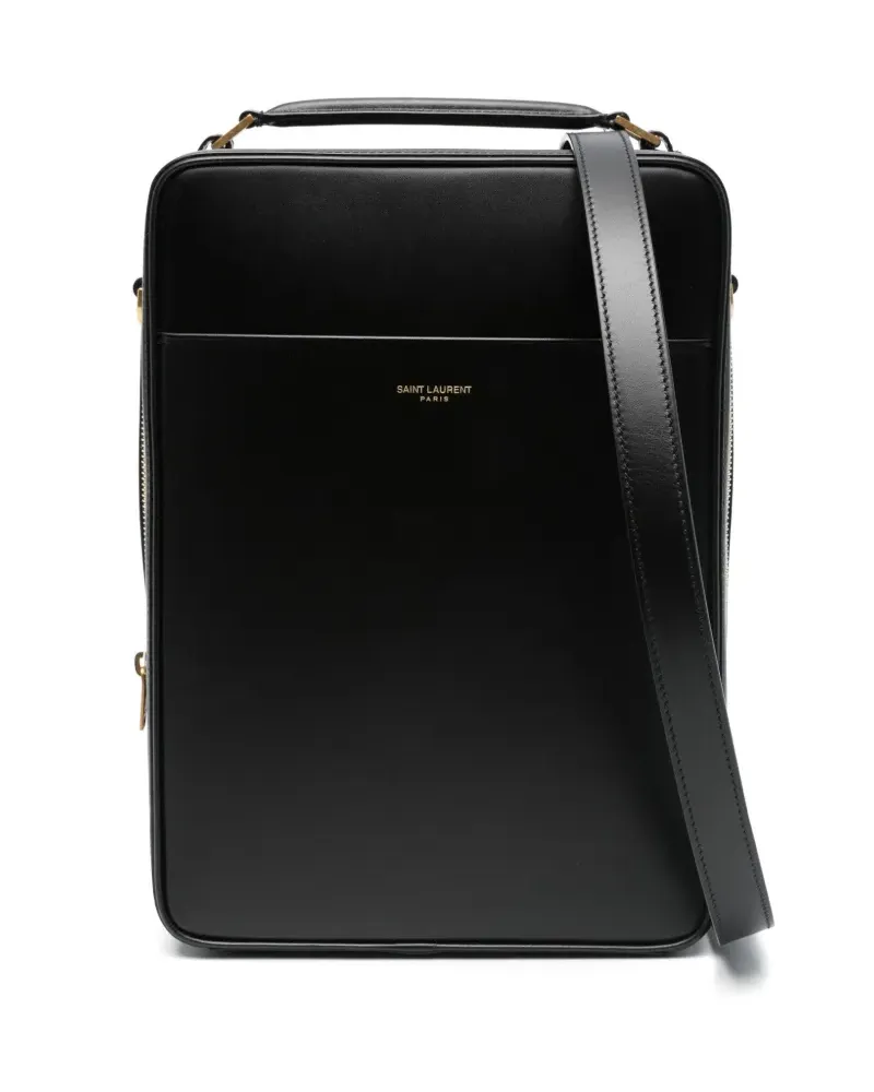 Saint Laurent Kuriertasche aus Leder - Schwarz Schwarz