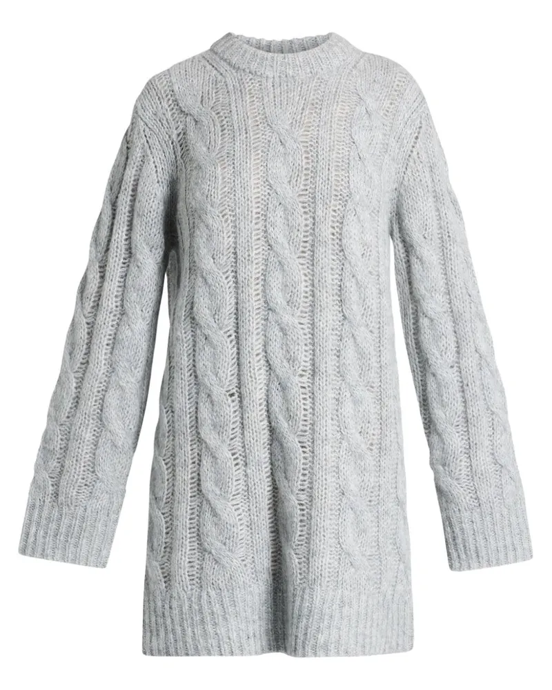 Michael Kors Gestricktes Kleid mit Zopfmuster - Grau Grau