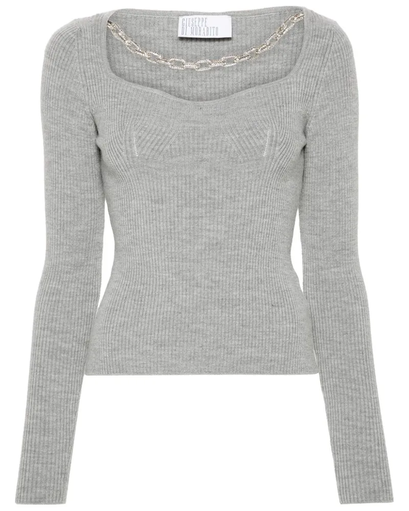 Giuseppe di Morabito Pullover mit Kettendetail - Grau Grau