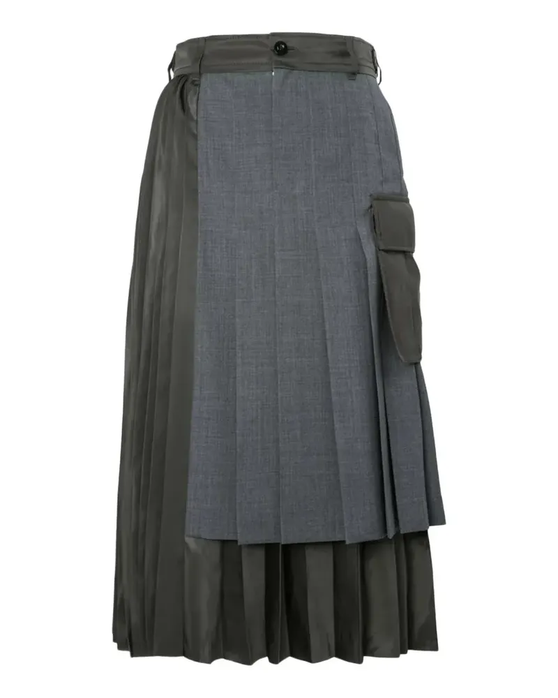 Sacai Rock mit Falten - Grau Grau