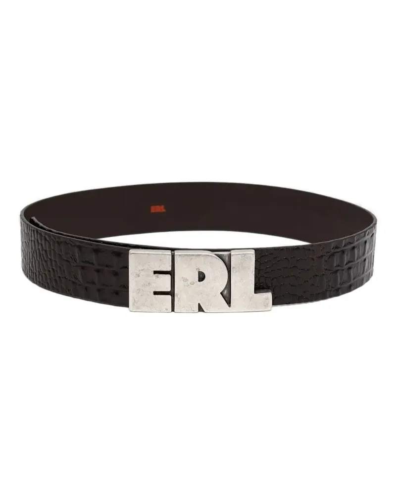 ERL Gürtel mit Logo-Schild - Braun Braun