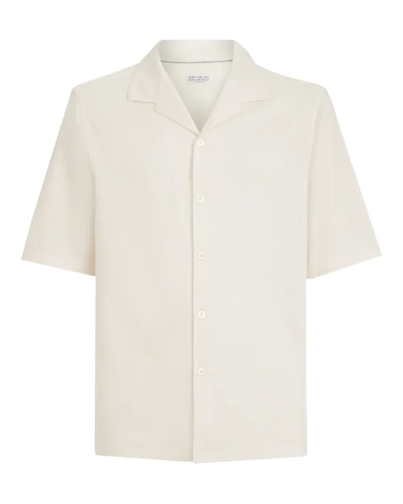 Brunello Cucinelli Jerseyshirt mit Zickzackmuster - Nude Nude