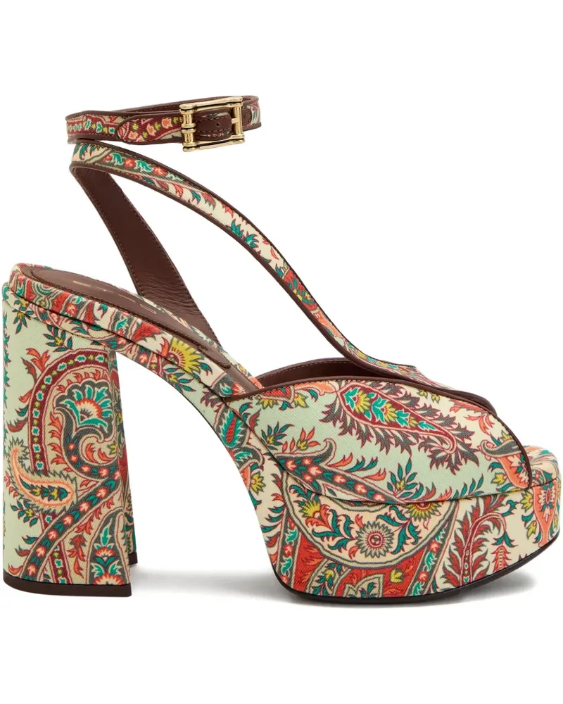 Etro Plateau-Sandalen mit Paisley-Print - Nude Nude
