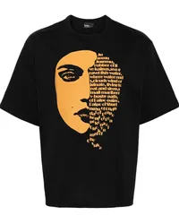 kolor T-Shirt mit Gesicht-Print Schwarz