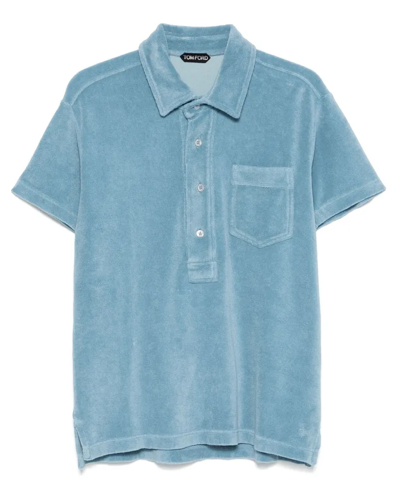 Tom Ford Poloshirt aus Frottee - Blau Blau