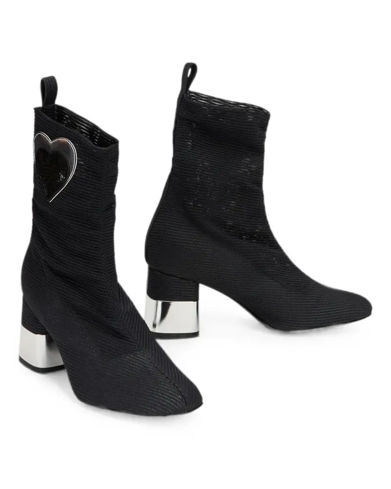 Moschino heart-patch boots - Schwarz Schwarz