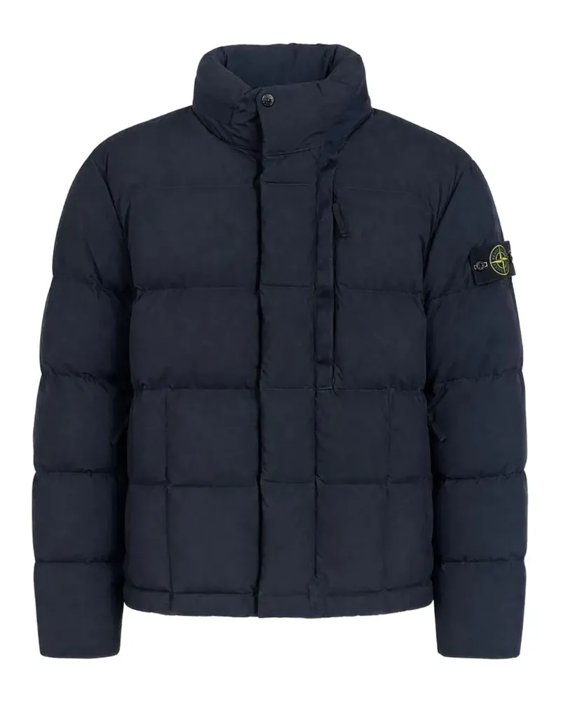 Stone Island Gesteppte Jacke mit Logo-Patch - Blau Blau