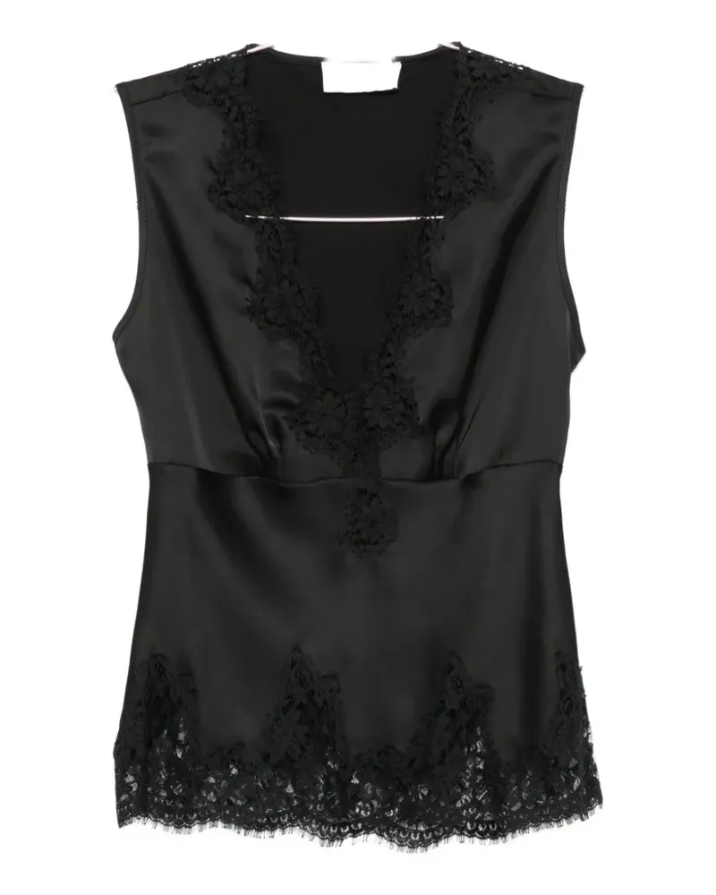 Ermanno Scervino lace-trim sleeveless top - Schwarz Schwarz