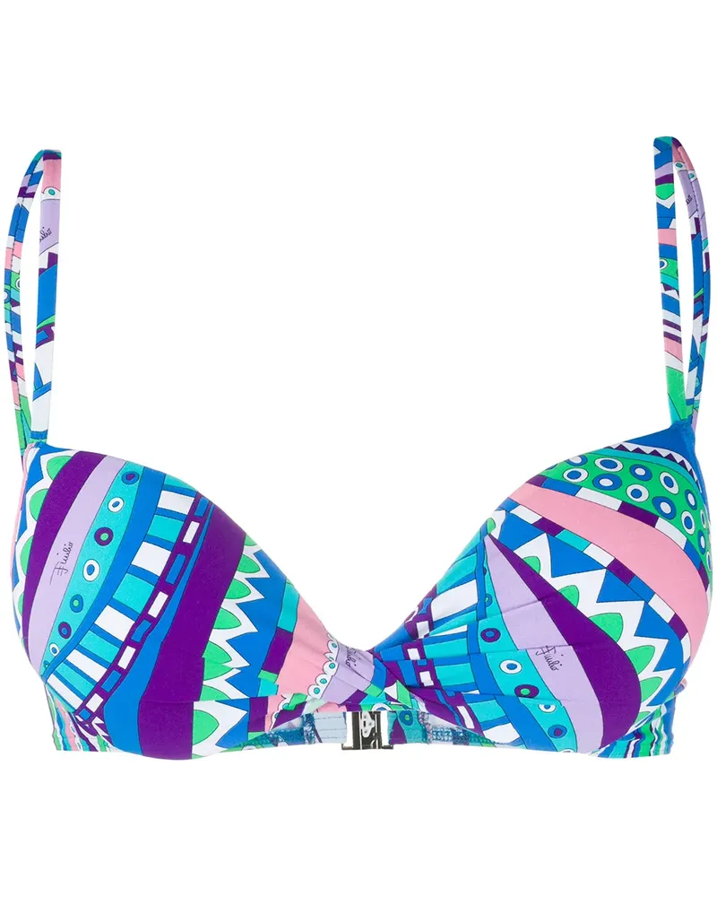 Emilio Pucci Bikinioberteil mit abstraktem Print - Blau Blau