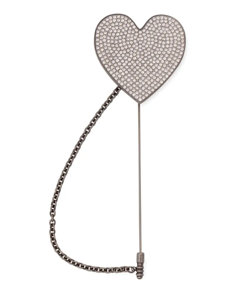 Moschino Brosche mit Herzform - Silber Silber