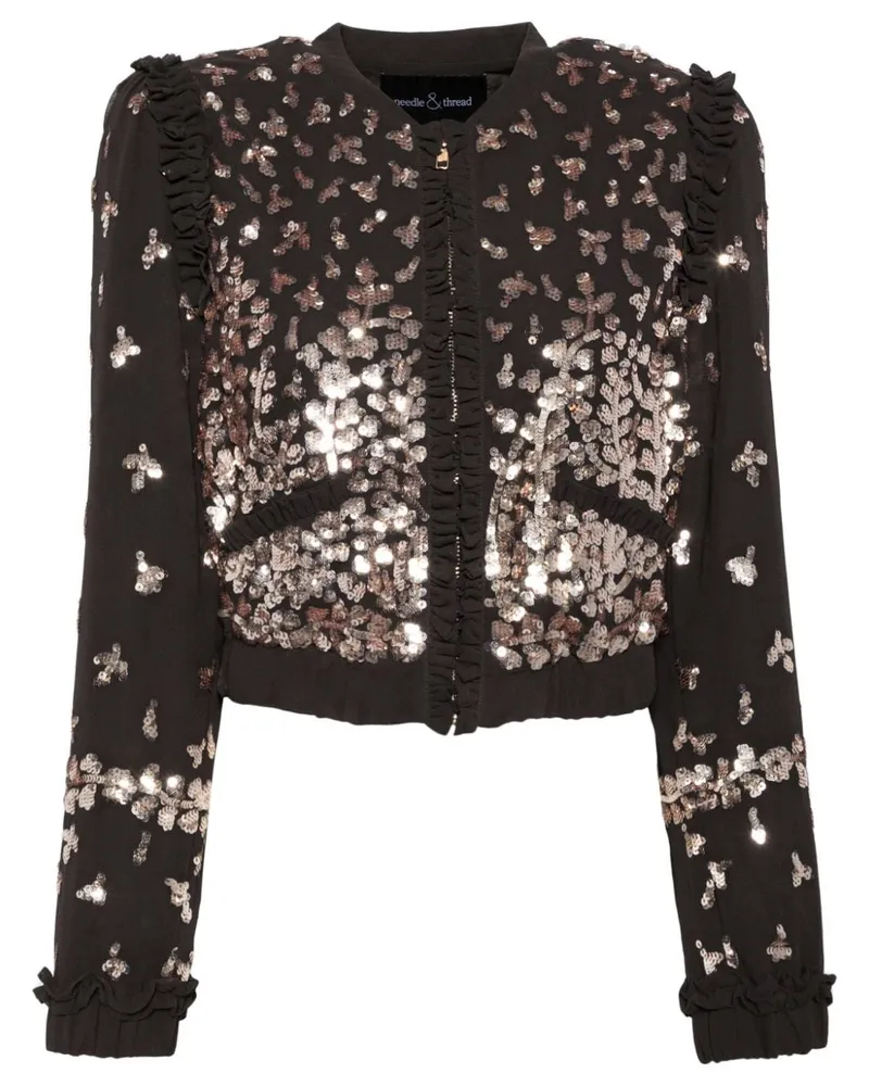 Needle & Thread Fern Bomberjacke - Grau Grau