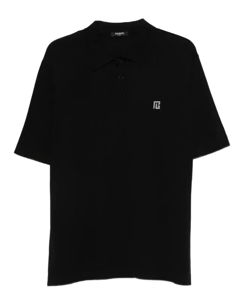 Balmain logo polo shirt - Schwarz Schwarz
