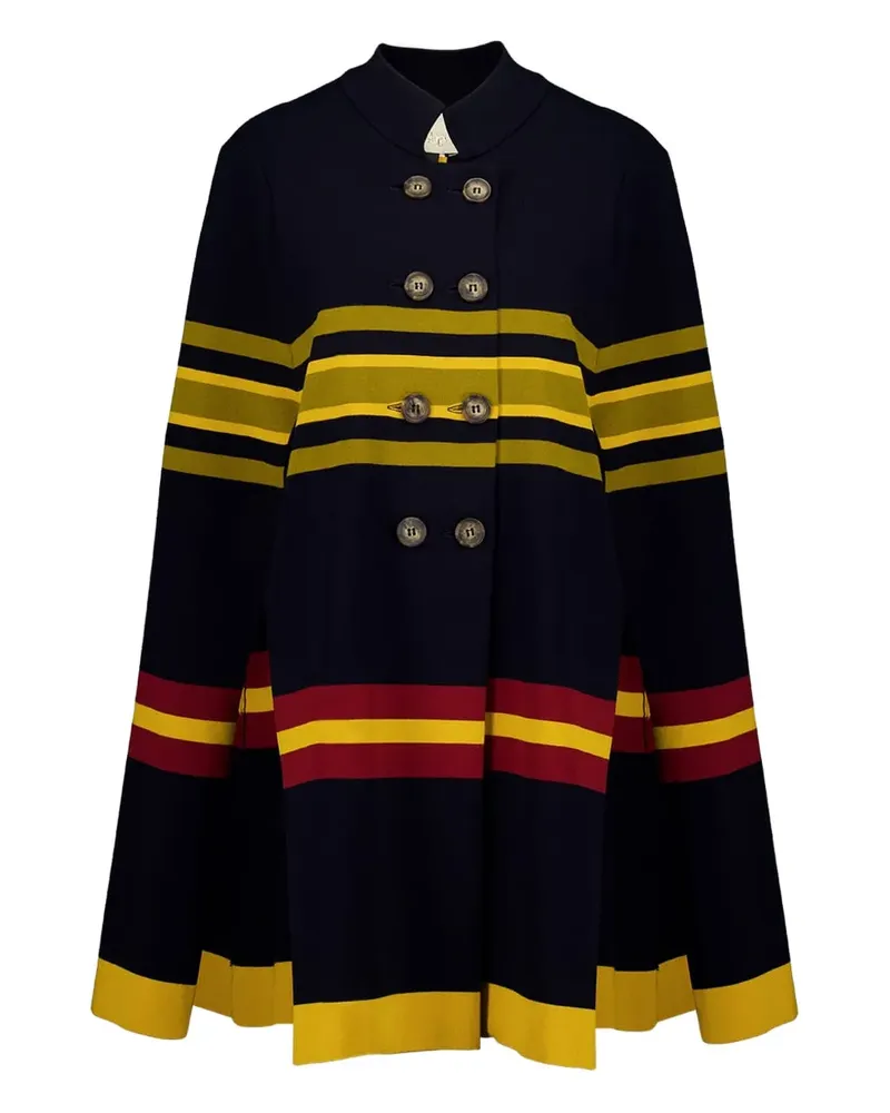 PAULA Gestreiftes Cape - Schwarz Schwarz