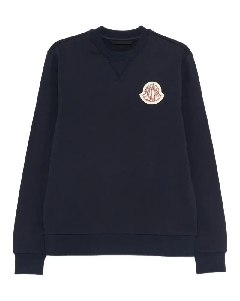 Moncler Sweatshirt mit Logo-Patch - Blau Blau