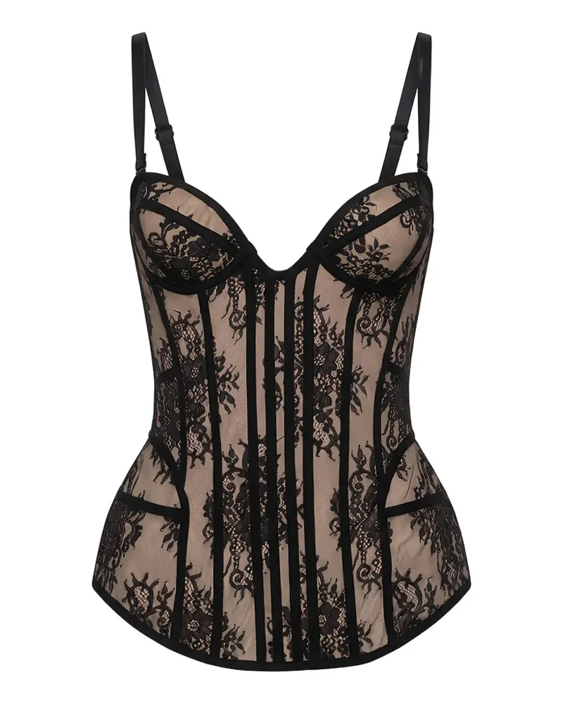 Giuseppe di Morabito lace-overlay corset top - Nude Nude