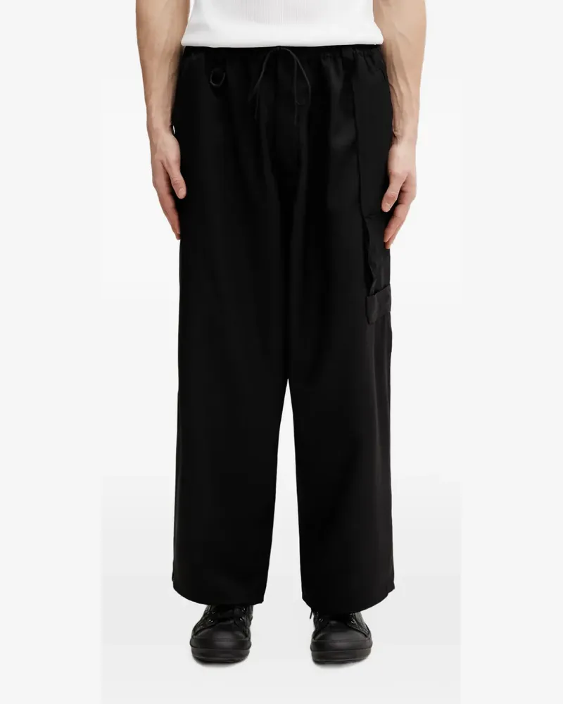 Y-3 Uniform Cargohose mit Logo-Print - Schwarz Schwarz
