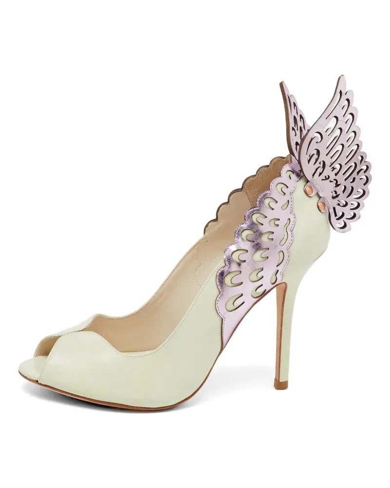 Sophia Webster Angelica Lunar winged peep-toe pumps - Nude Nude