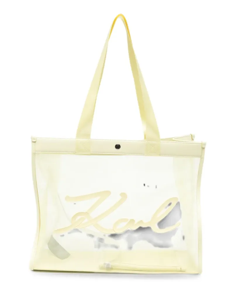Karl Lagerfeld logo-appliqué mesh tote bag - Gelb Gelb