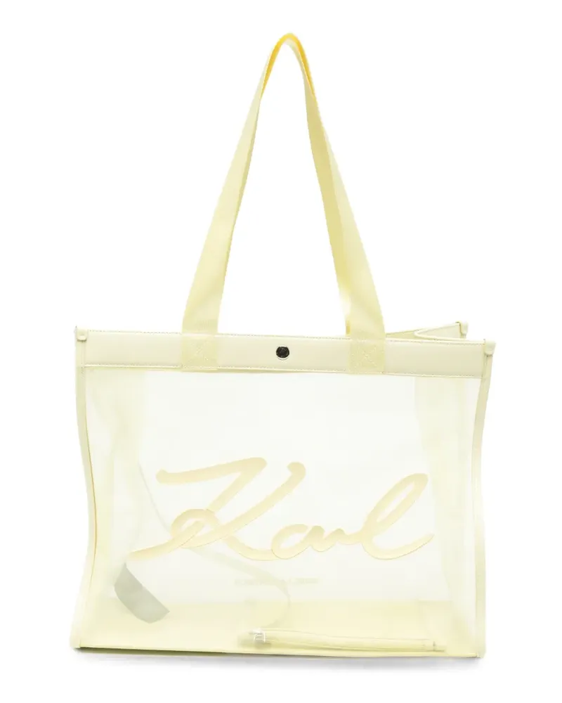 Karl Lagerfeld logo-appliqué mesh tote bag - Gelb Gelb